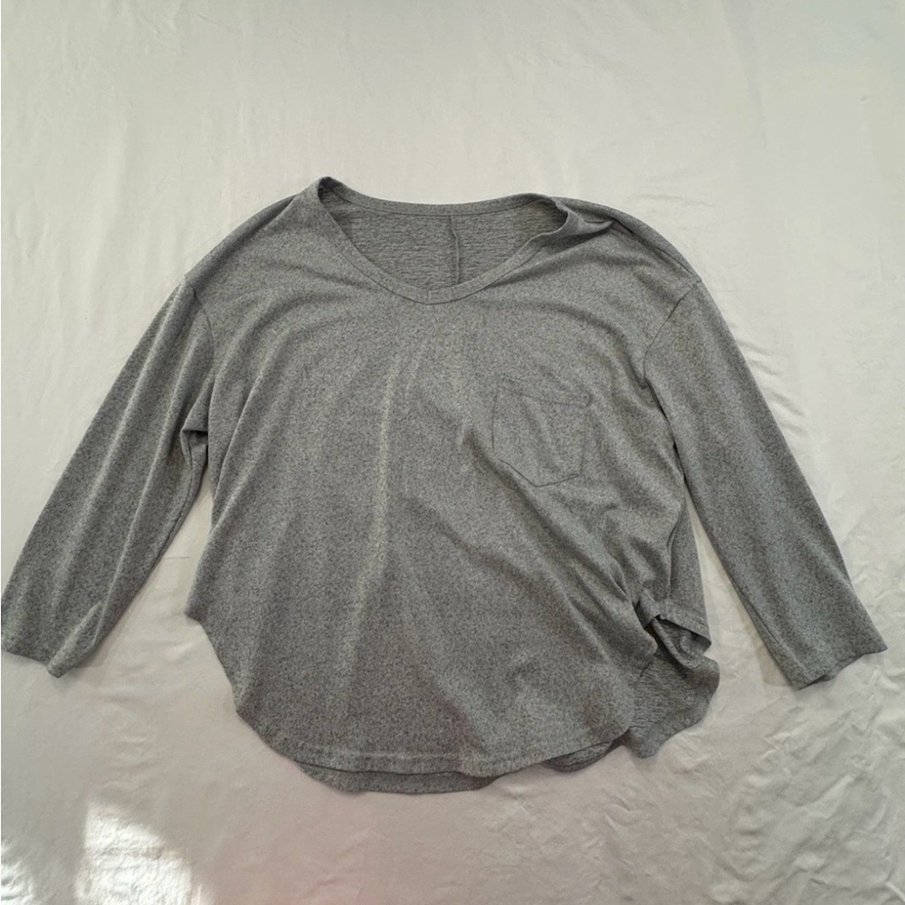 SHEIN Curve 4xl Grey Blouse With Pocket On Front